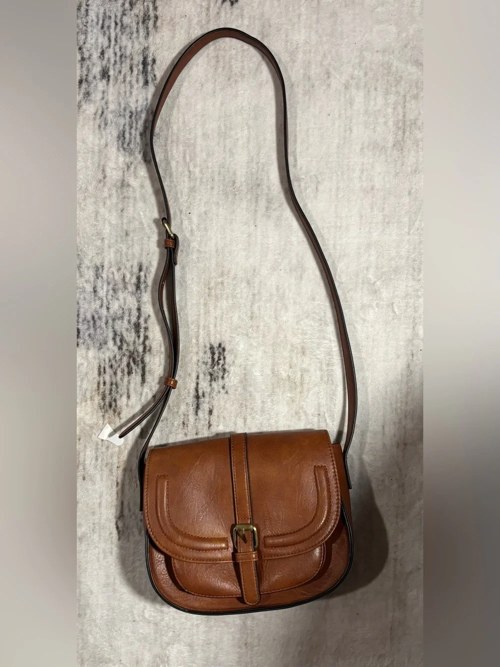 Vintage Saddle Silhouette - Vegan Leather AFKOMST Crossbody/Shoulder Bag